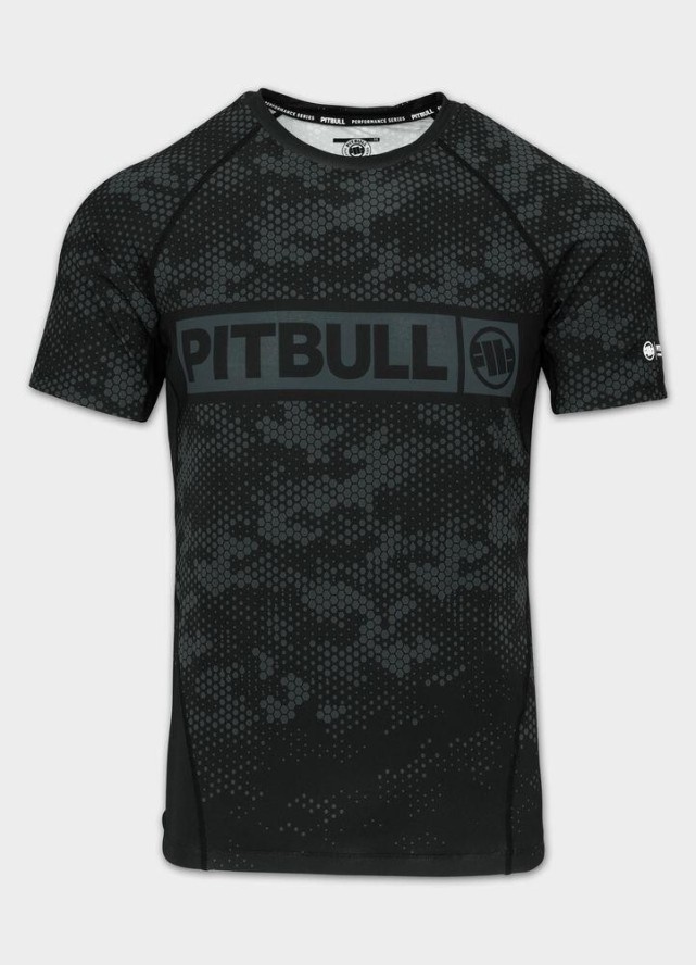 Męska Koszulka Rashguard PITBULL treningowa techniczna HEX CAMO HILLTOP