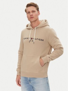 Tommy Hilfiger Bluza Logo MW0MW11599 Beżowy Regular Fit
