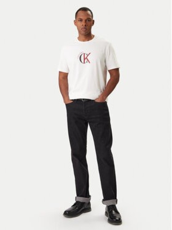 Calvin Klein Jeans T-Shirt 2Tone Graphic LV14RE829G Biały Regular Fit