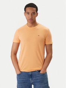 Tommy Jeans T-Shirt DM0DM20363 Pomarańczowy Slim Fit