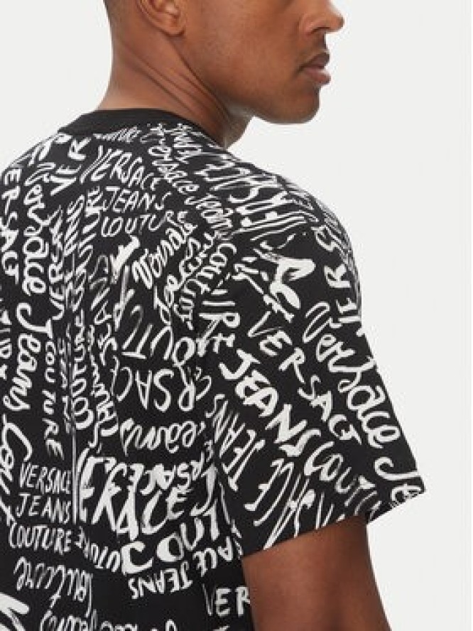 Versace Jeans Couture T-Shirt 78GAH6R0 Czarny Regular Fit