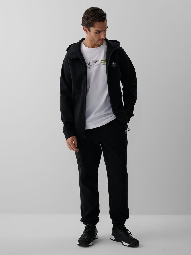 4F T-shirt regular z nadrukiem męski - biały XXL