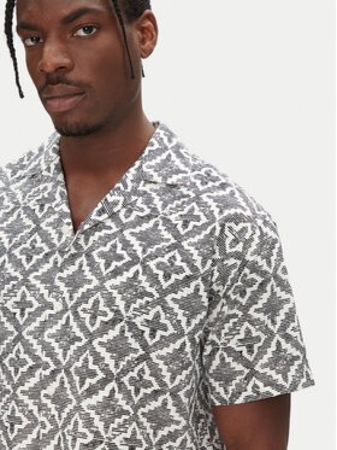 Jack & Jones Komplet koszula i szorty materiałowe Seersucker 12284648 Szary Relaxed Fit