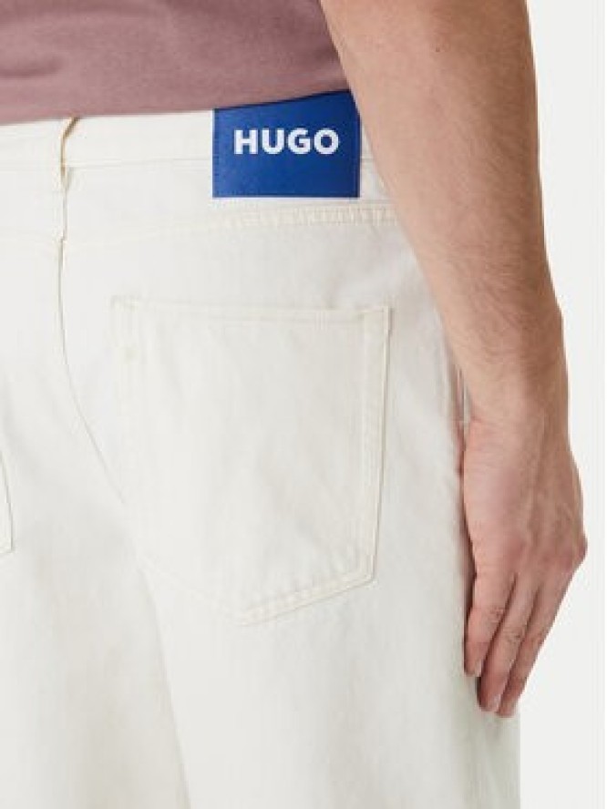 HUGO Szorty jeansowe Skate 50555983 Écru Straight Fit