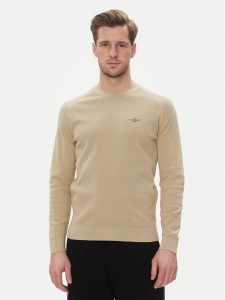 Aeronautica Militare Sweter 251MA1556L560 Beżowy Regular Fit
