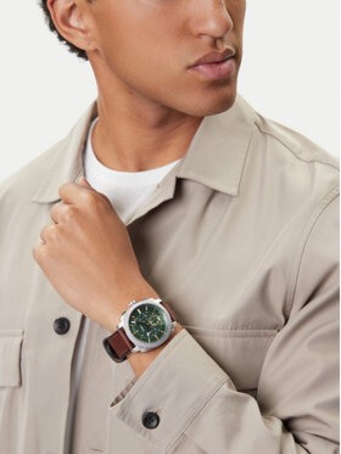 Fossil Zegarek Machine Chronograph FS6100 Brązowy