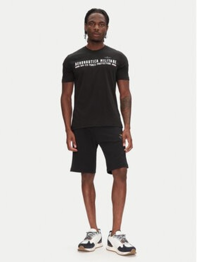 Aeronautica Militare Szorty sportowe 251BF017F459 Czarny Regular Fit