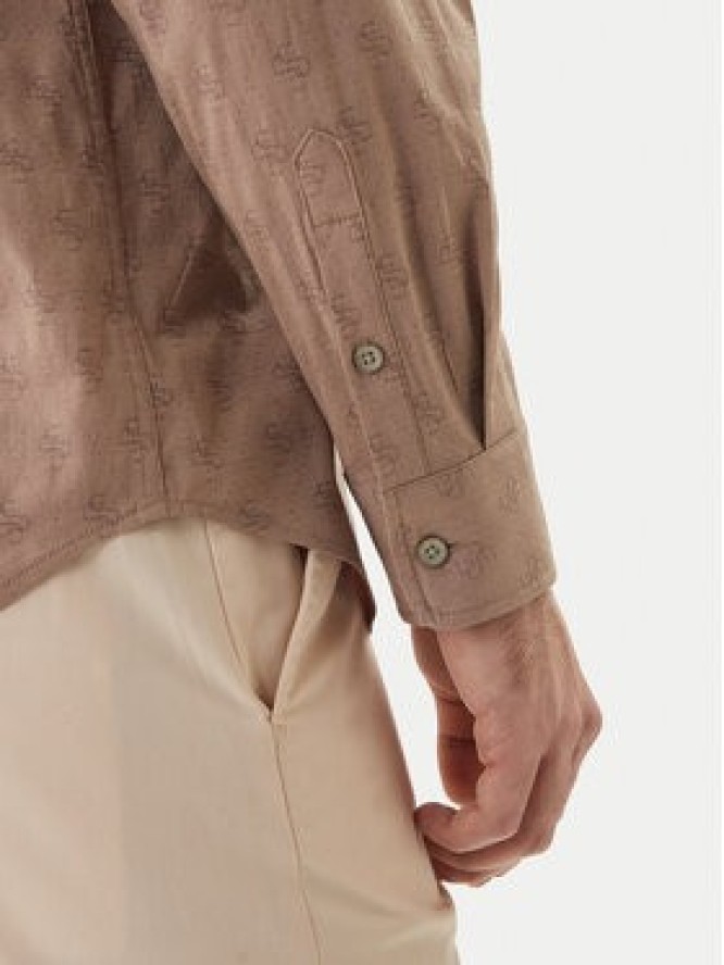 Guess Koszula M6GH18 W1713 Beżowy Regular Fit
