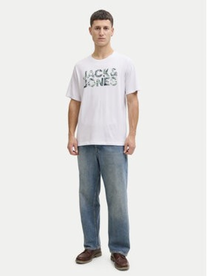 Jack & Jones T-Shirt Ejeff Logo 12288536 Biały Regular Fit