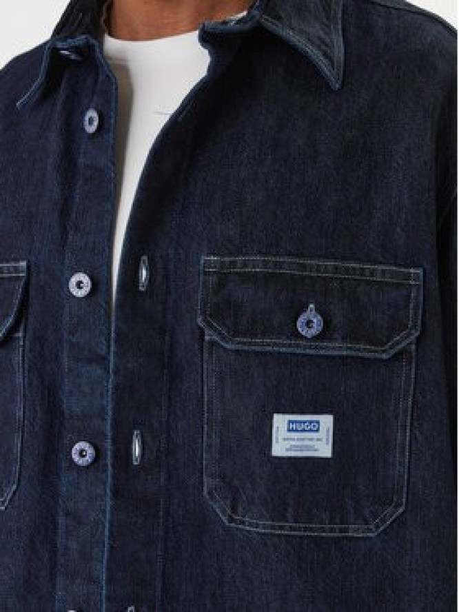 HUGO Koszula jeansowa Ebolt 50556349 Granatowy Oversize