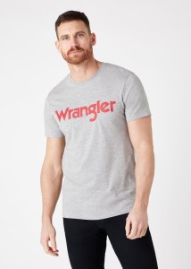 MĘSKI T-SHIRT WRANGLER SS LOGO TEE MID GREY W7M0D3XTT 112131861