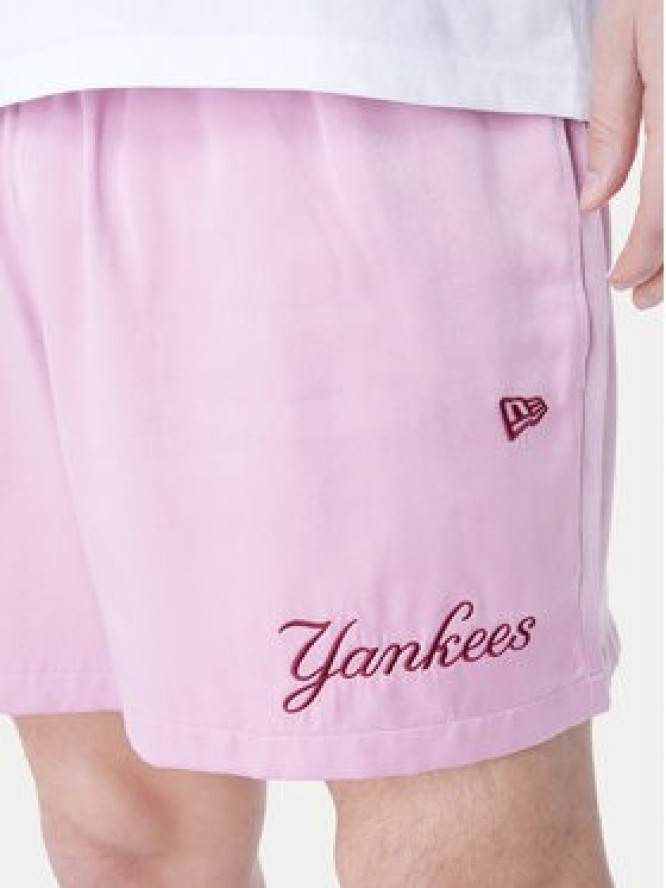 New Era Szorty sportowe New York Yankees MLB Woven 60596377 Różowy Regular Fit