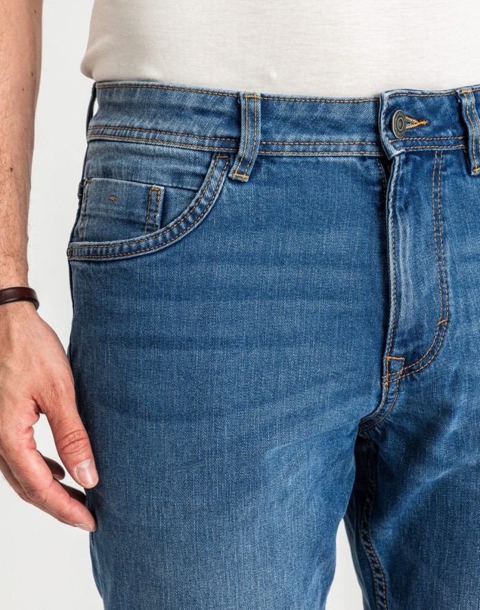 Męskie Spodnie Jeansowe Tom Tailor Josh Used Mid Stone Blue Denim Regular Slim Fit 1007860 10119