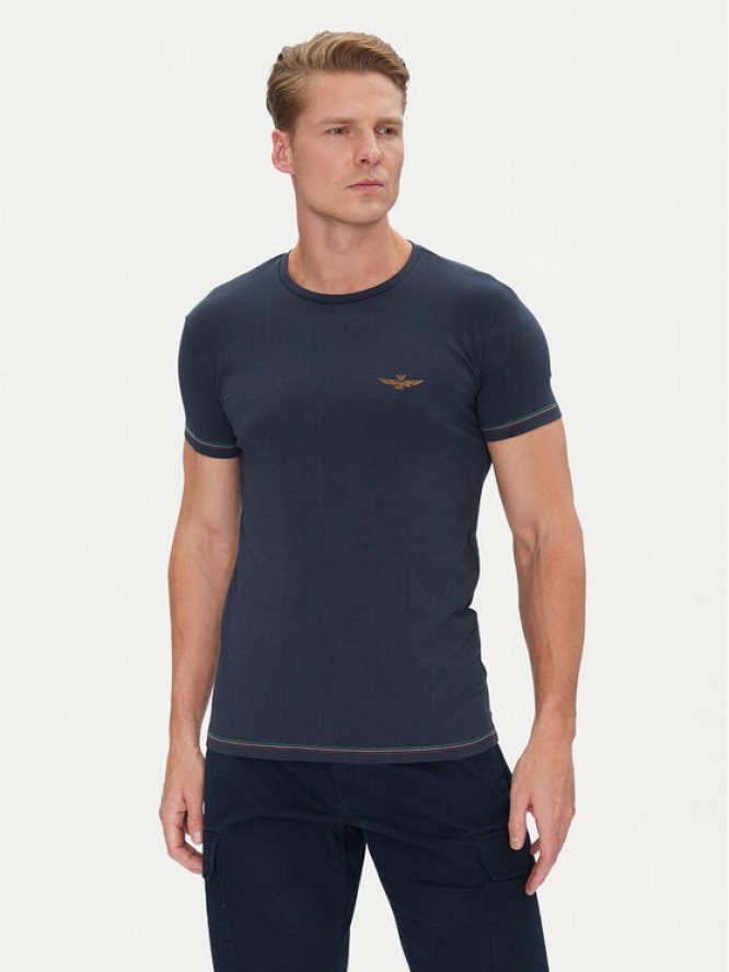 Aeronautica Militare T-Shirt AM1UTI003 Granatowy Regular Fit