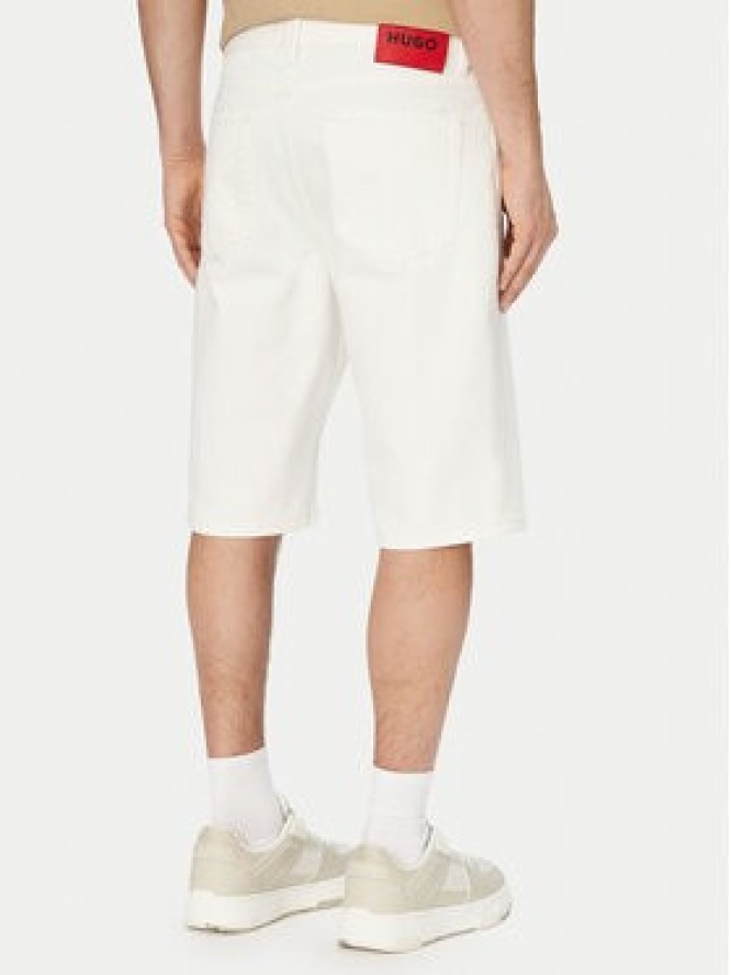 HUGO Szorty jeansowe 50561648 Kremowy Relaxed Fit