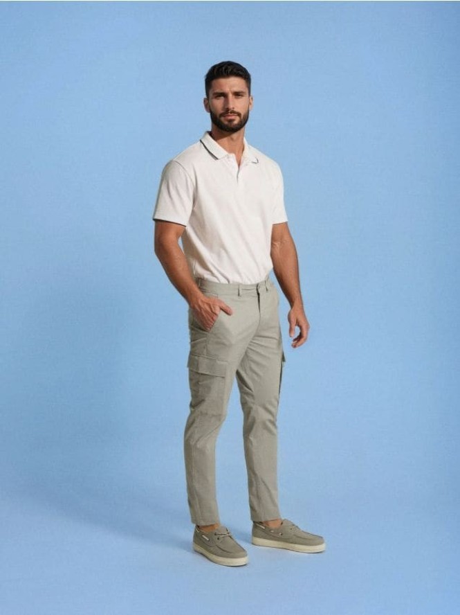 Spodnie slim cargo - szary