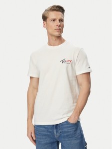 Tommy Jeans T-Shirt DM0DM22538 Biały Slim Fit