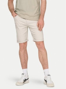 Only & Sons Szorty jeansowe Ply 22029296 Écru Regular Fit