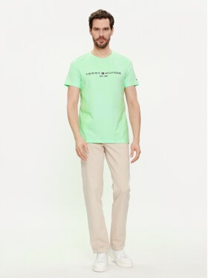 Tommy Hilfiger T-Shirt Logo MW0MW11797 Zielony Slim Fit