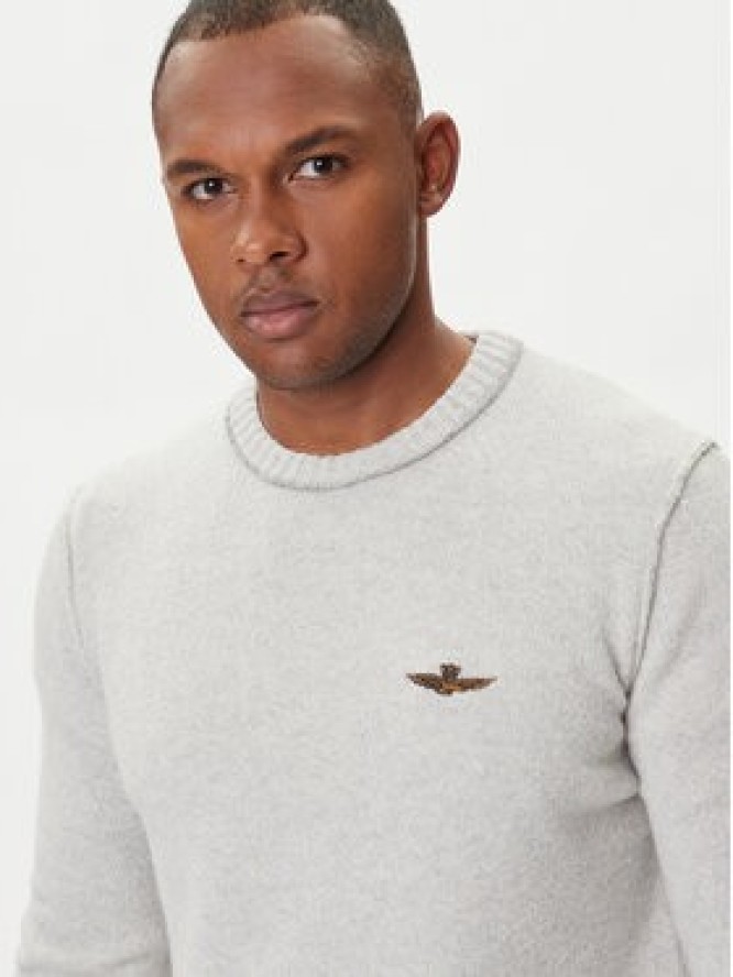 Aeronautica Militare Sweter 252MA1608UL00924 Beżowy Regular Fit