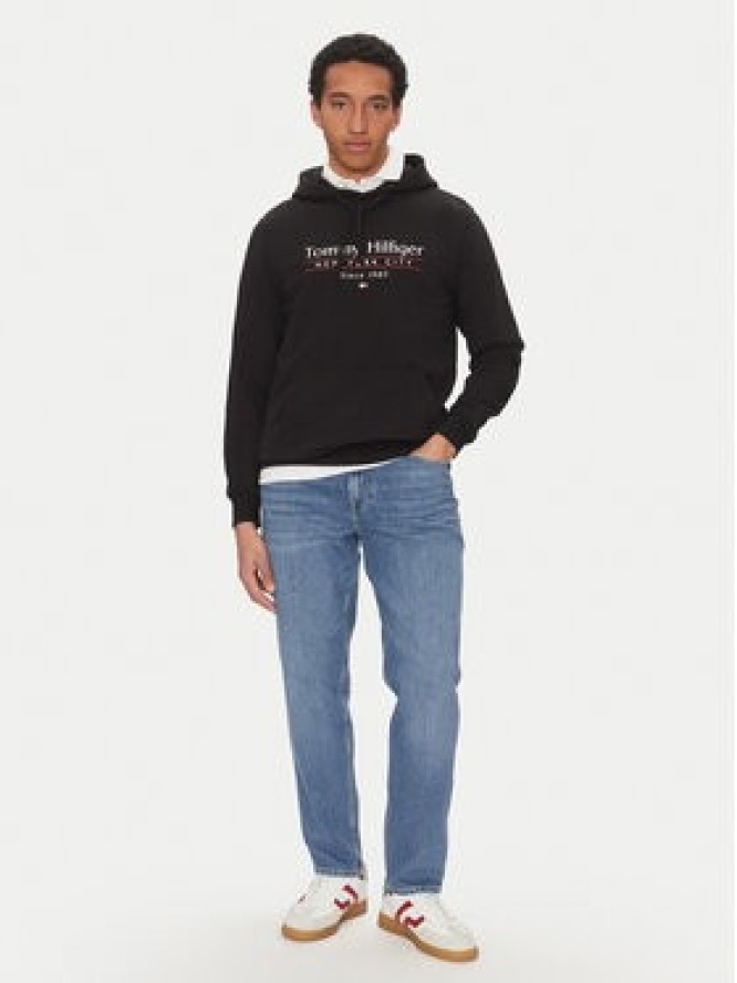 Tommy Hilfiger Bluza Center Stack MW0MW38672 Czarny Regular Fit
