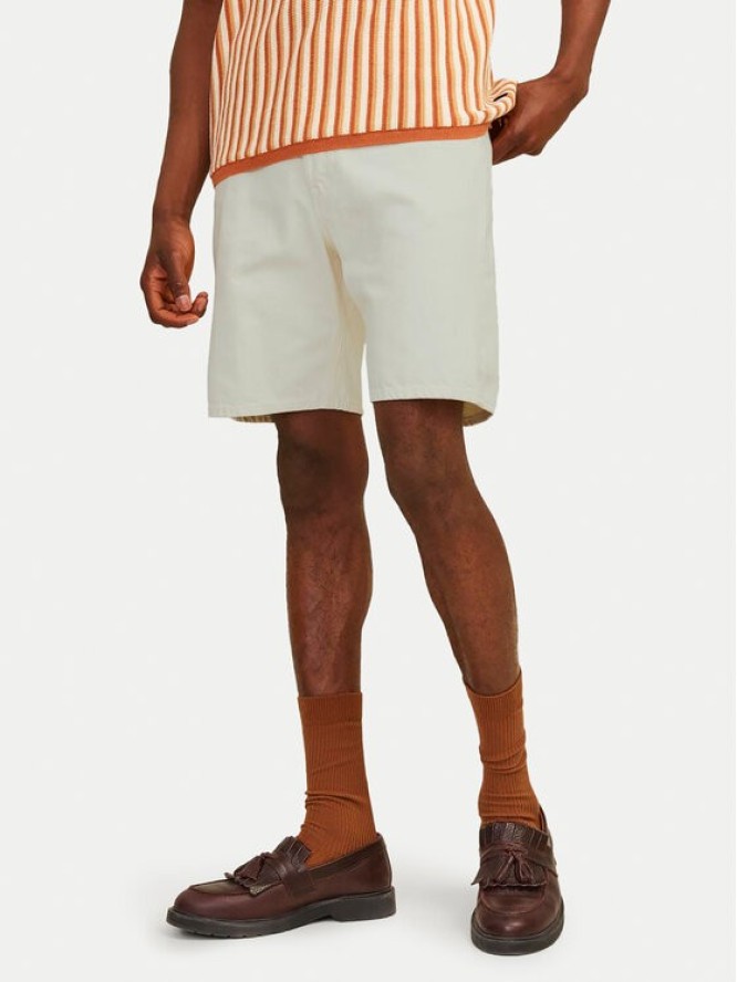 Jack & Jones Szorty jeansowe Tony 12249043 Écru Loose Fit