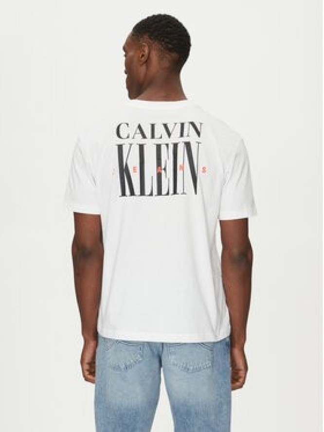 Calvin Klein Jeans T-Shirt Serif Font Graphic J30J327473 Biały Regular Fit