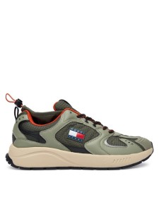 Tommy Jeans Sneakersy Tjm Runner Mix Material EM0EM01620 Khaki