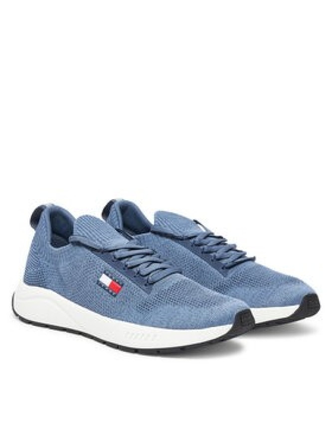 Tommy Jeans Sneakersy Tjm Runner Knitted EM0EM01580 Niebieski