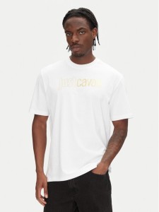 Just Cavalli T-Shirt 78OAHT16 Biały Regular Fit