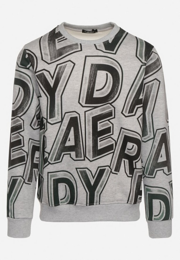 Szara Bluza z Polarem i Bawełną Zakończona Ściągaczami Yolaria