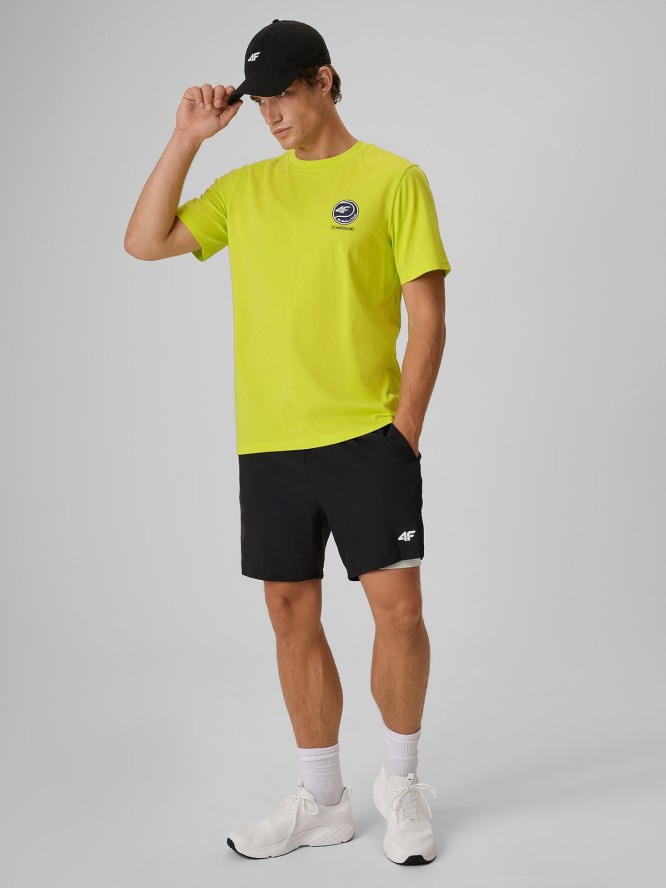 4F T-shirt regular z nadrukiem męski - zielony XXL