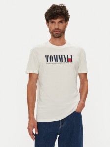 Tommy Jeans T-Shirt Dna Flag DM0DM21941 Biały Regular Fit
