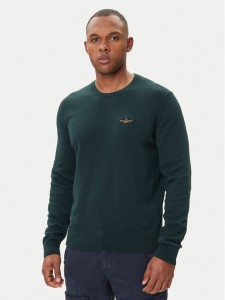 Aeronautica Militare Sweter 252MA1611UL00506 Zielony Regular Fit