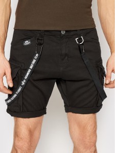Alpha Industries Szorty materiałowe Utility 116213 Czarny Regular Fit