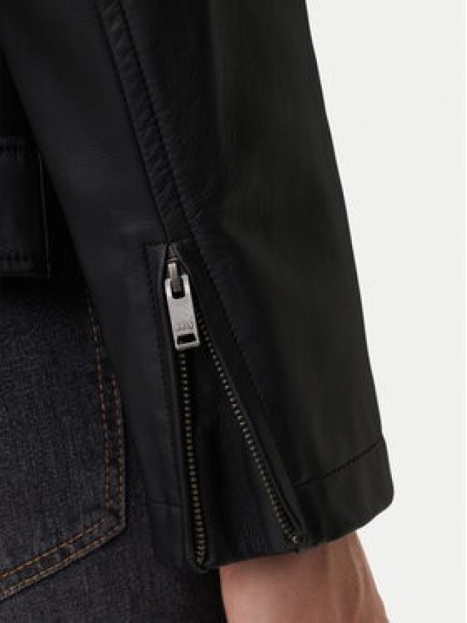 BOSS Kurtka skórzana Jogear 50552141 Czarny Regular Fit