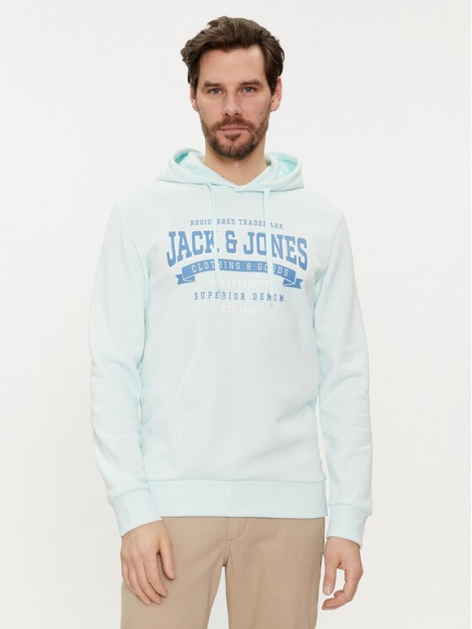 Jack & Jones Bluza Logo 12233597 Błękitny Standard Fit