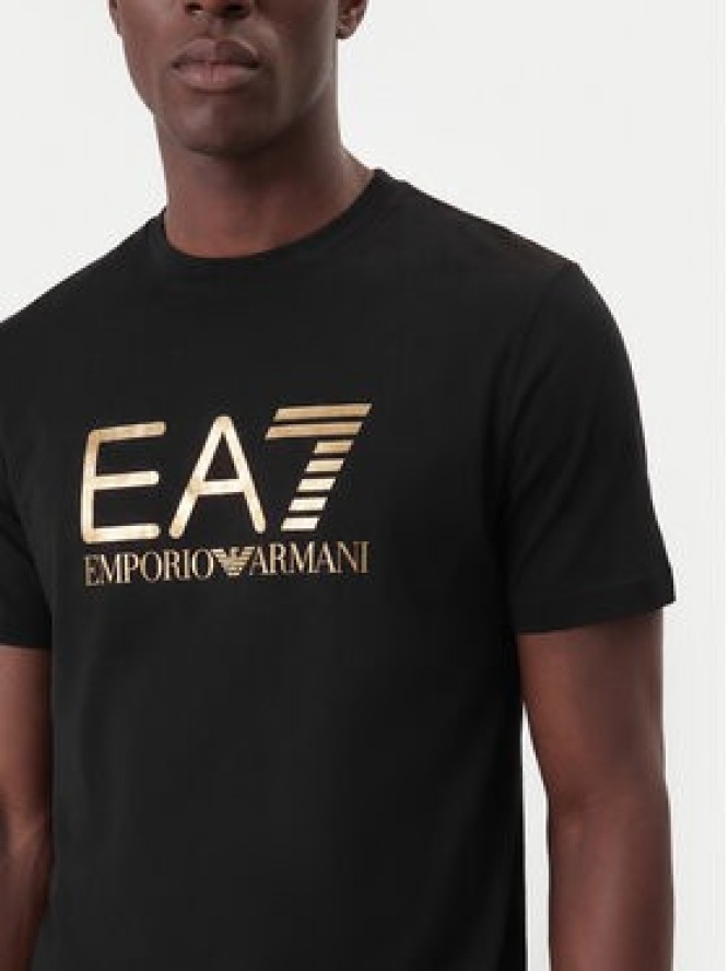 EA7 Emporio Armani T-Shirt 7M001412 AF22264 MC004 Czarny Regular Fit