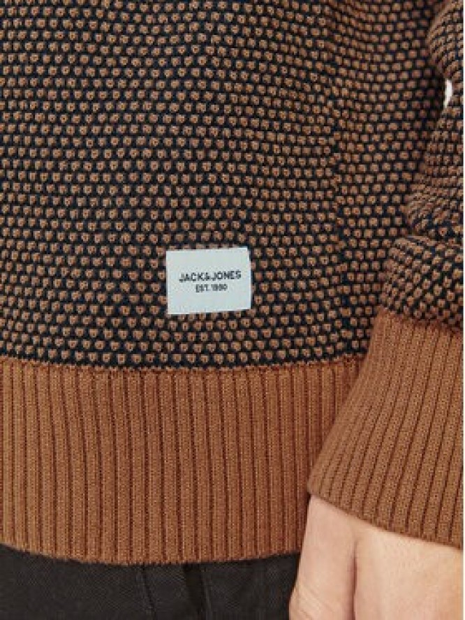 Jack & Jones Sweter Globe 12258139 Brązowy Regular Fit