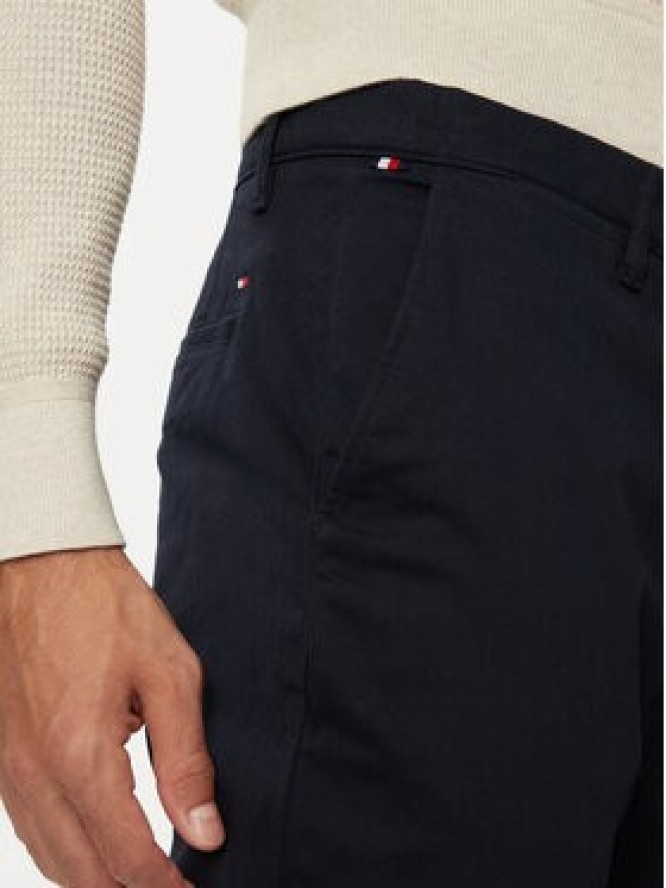 Tommy Hilfiger Chinosy Denton MW0MW37873 Granatowy Slim Fit