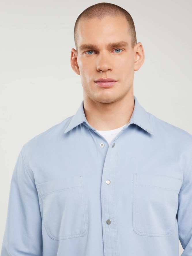 Koszula męska typu worker niebieska Gowis 401