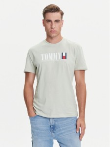 Tommy Jeans T-Shirt Dna Flag DM0DM21941 Zielony Regular Fit