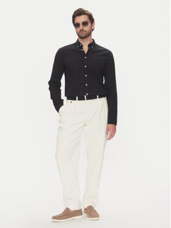 Lindbergh Koszula 30-203344B Czarny Relaxed Fit