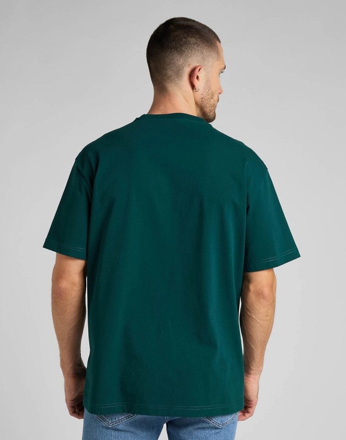 LEE SS VARSITY TEE MĘSKA KOSZULKA T-SHIRT LOGO ESMERALDA L69CFE96 112321823