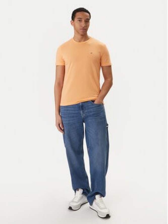 Tommy Jeans T-Shirt DM0DM20363 Pomarańczowy Slim Fit
