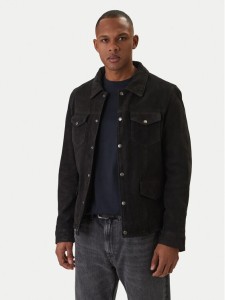 Milestone Kurtka skórzana Valerio 612205 60790 Czarny Slim Fit