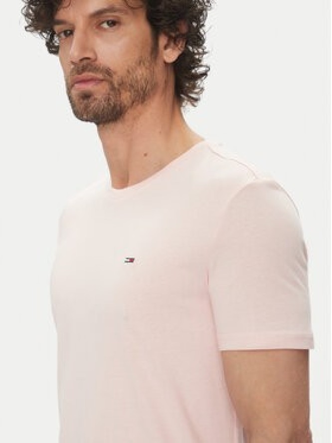 Tommy Jeans T-Shirt DM0DM20363 Różowy Slim Fit
