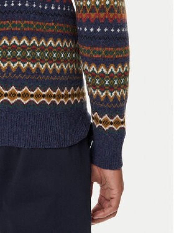Barbour Sweter Case Fair MKN1027NY72 Granatowy Regular Fit