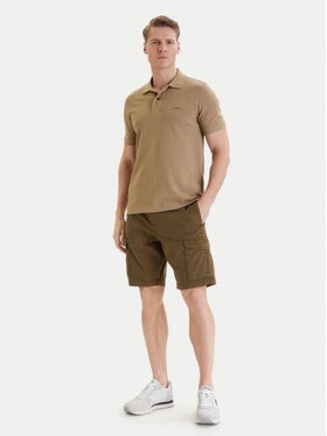 Napapijri Szorty materiałowe N-Deline NP0A4HOT Khaki Regular Fit