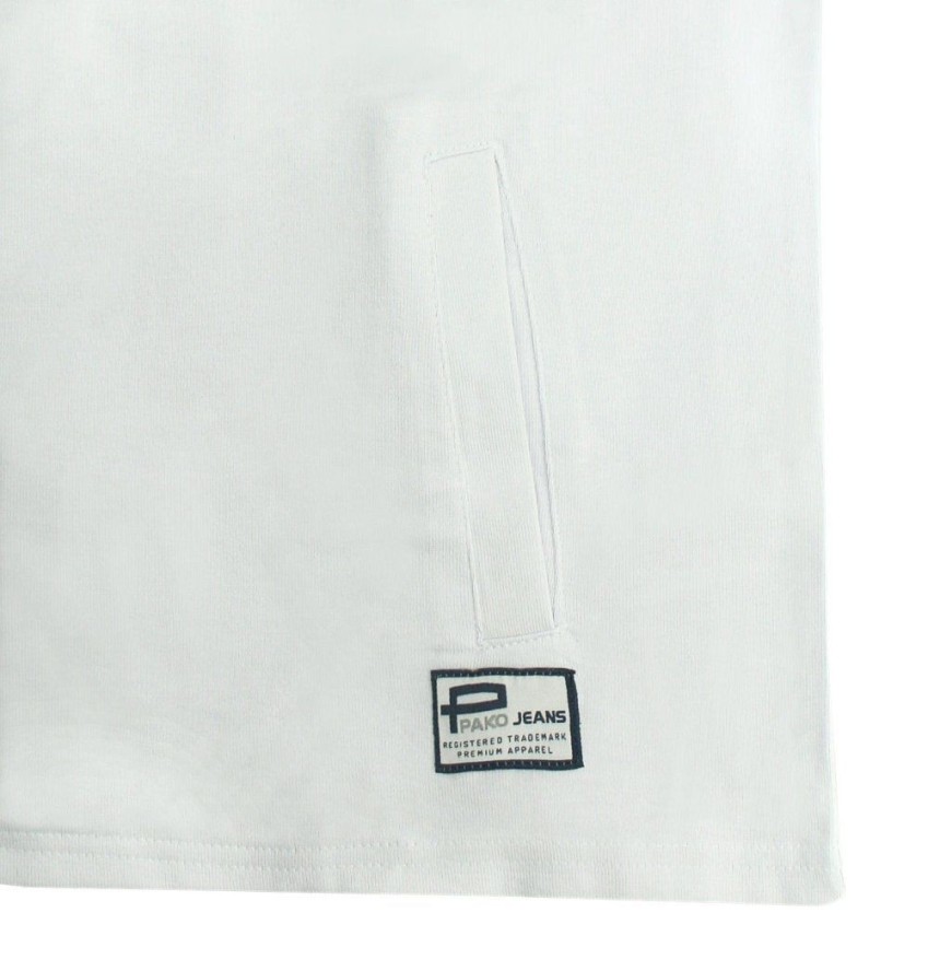 Lekka i Cienka Bluza z Kapturem (Kangurka) - Pako Jeans - Biała